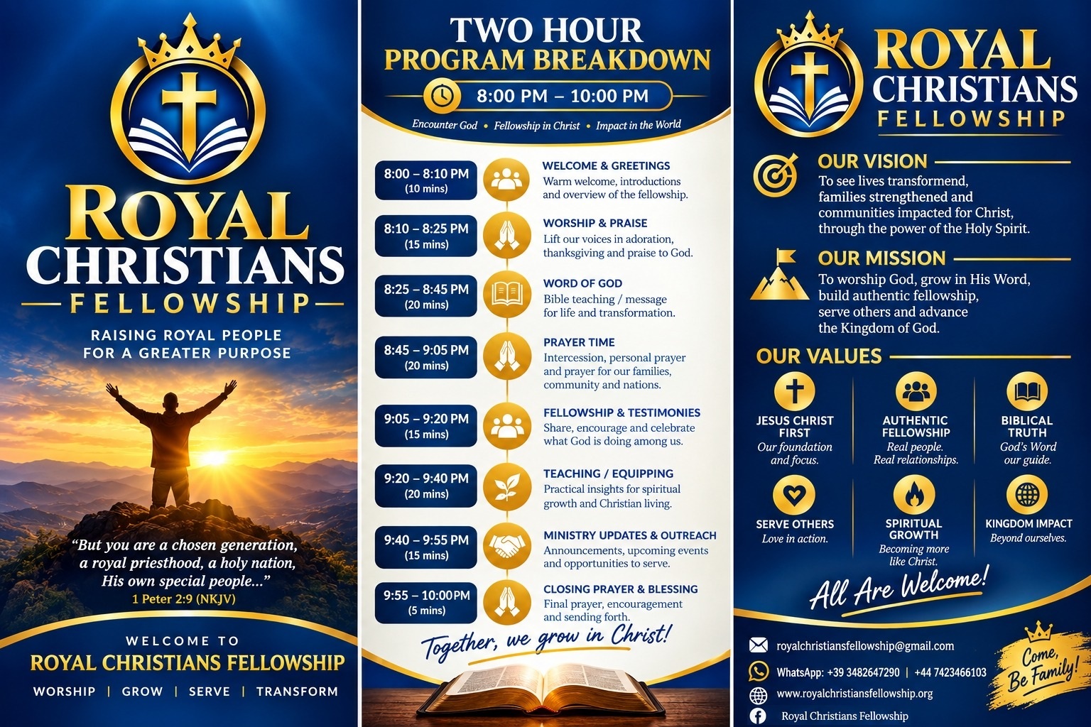 Royal Christians Fellowship programme flyer